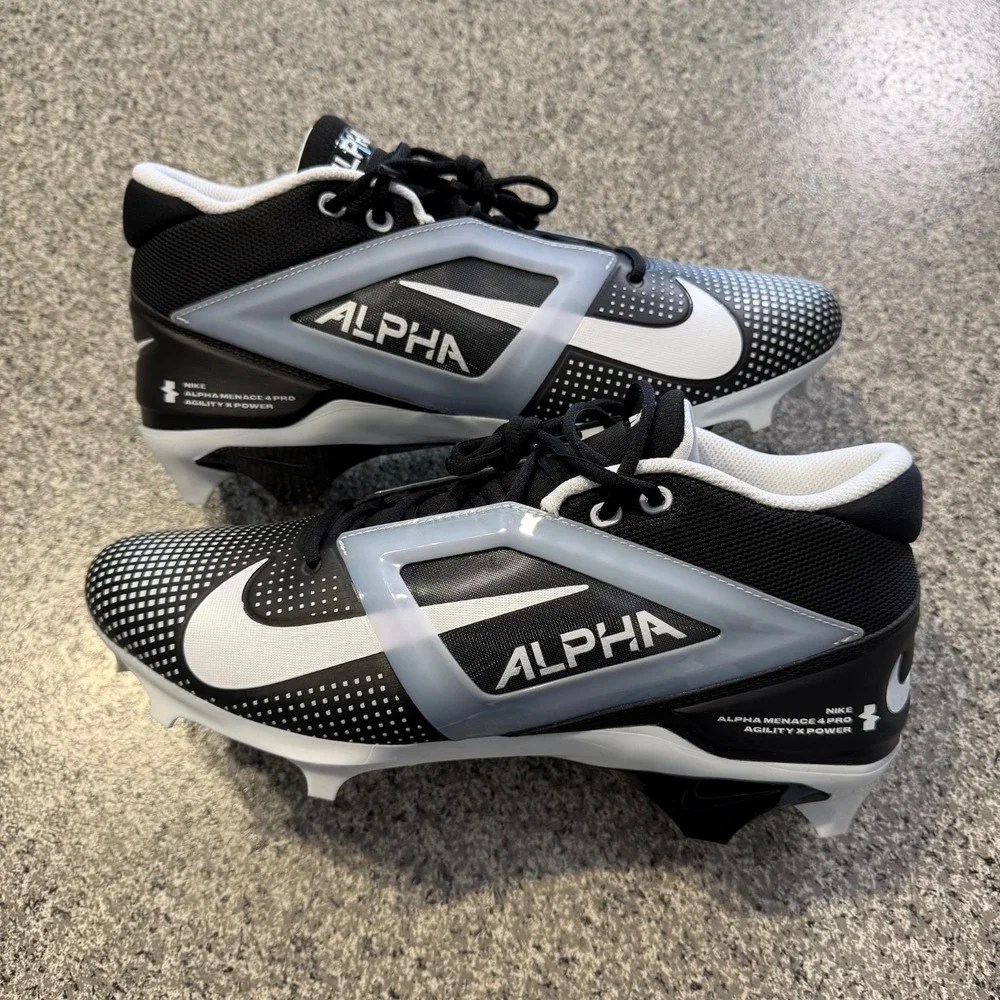 Nike Alpha Menace 4 Pro Football Cleats Mens 13.5 IB2507-002 Black